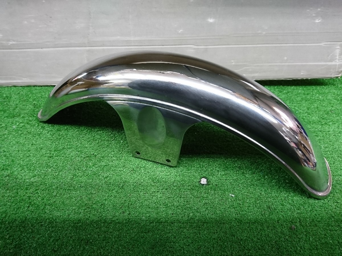★中古品★社外フロントフェンダー シルバー 車種専用 スズキ GN125【他商品と同梱歓迎】拍卖