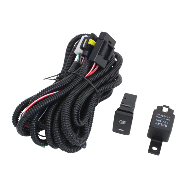 後付け用 フォグリレーハーネス LEDスイッチ付き ダイハツ ミライース LA300S/310S 純正スイッチホール形状 H8/H11/H16拍卖