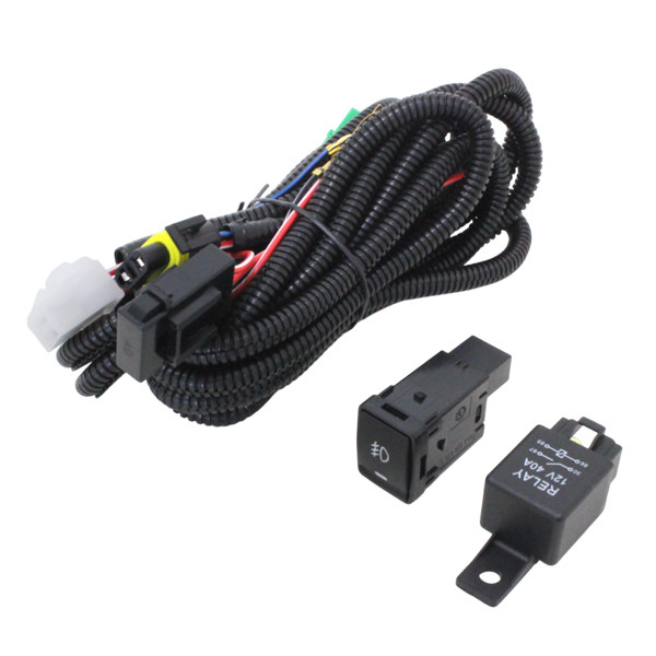 後付け用 フォグリレーハーネス LEDスイッチ付き 日産 セレナ C26 純正スイッチホール形状 H8/H11/H16拍卖