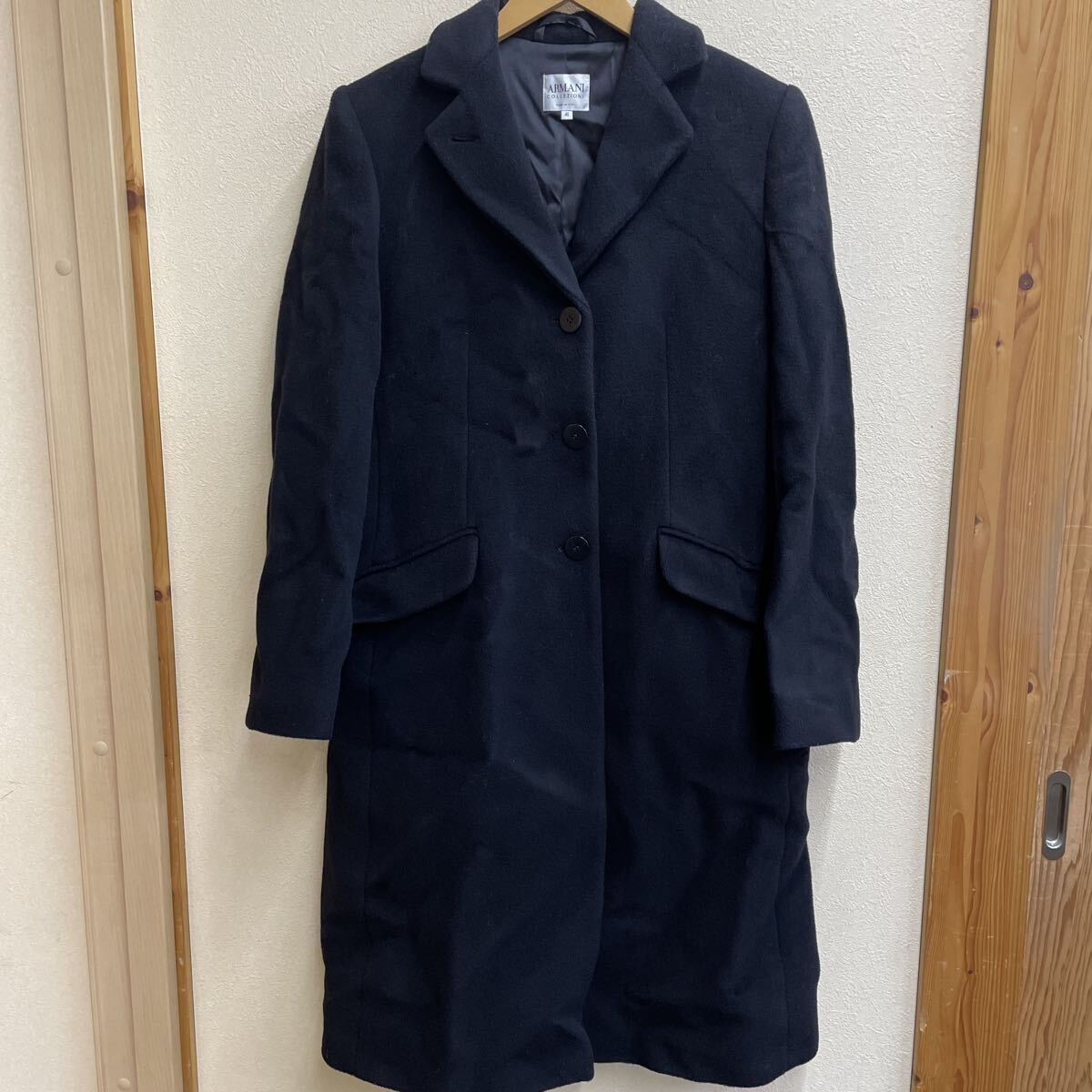 ARMANI COLZGONI ロングコート サイズ40 BLACK アウター コート【ジャンク】拍卖