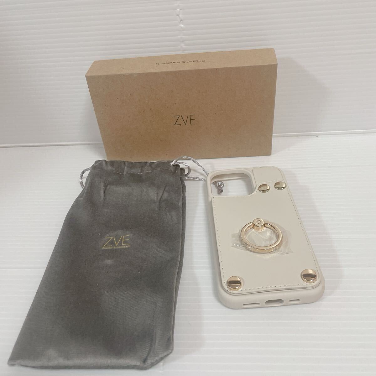 1円スタート 新品未使用品 ZVE スマホケース iPhone13 Pro カード入れ ホワイト カバー付き C967拍卖