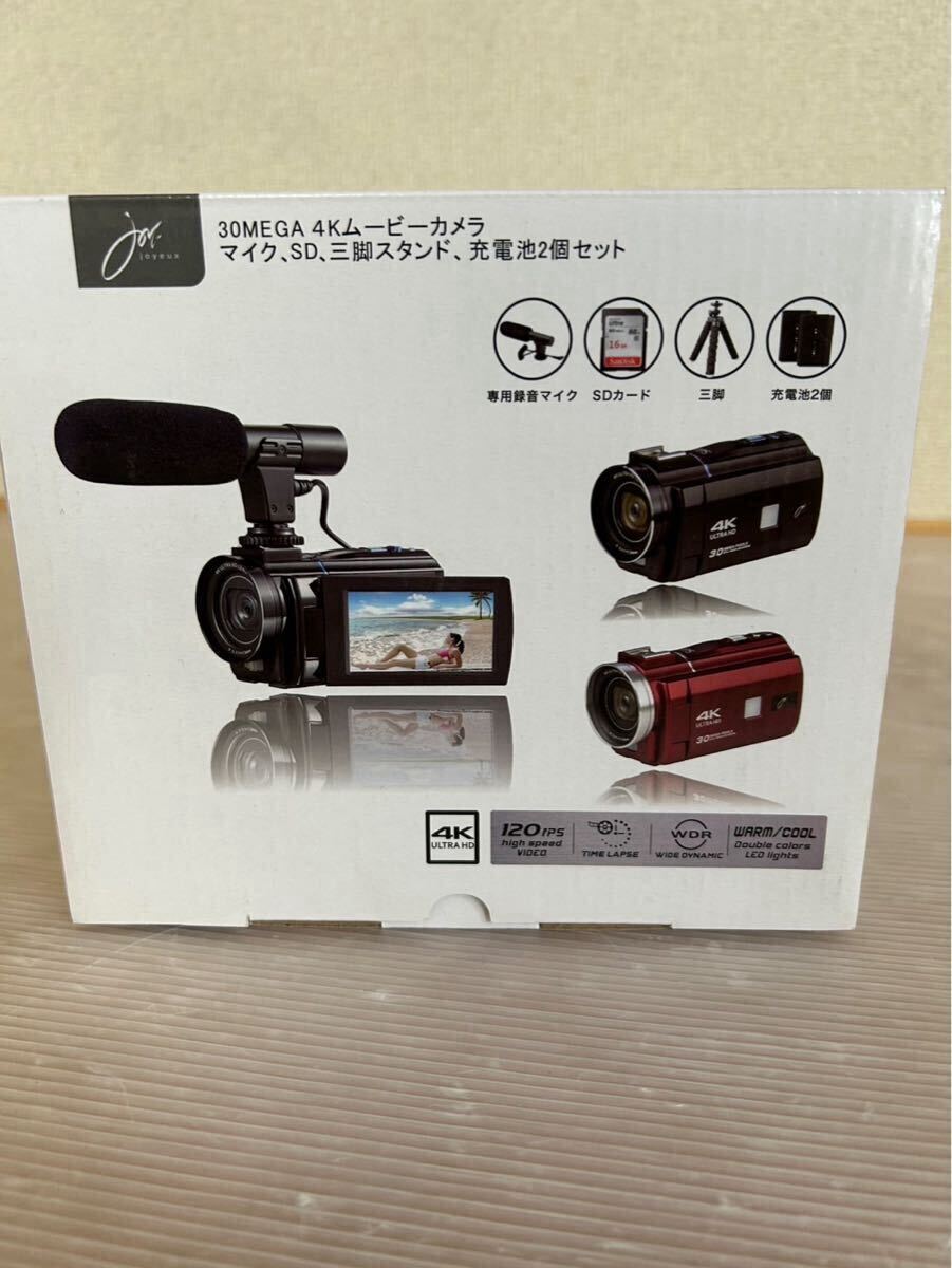 未使用品 ジョワイユ 30MEGA 4Kムービーカメラ ブラック 4Kデジタルマルチムービー 4K対応 SDカード欠品拍卖