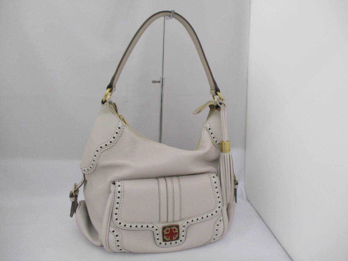 バリー BALLY ワンショルダー バッグ レザー アイボリー タッセル ハンド【8626】拍卖
