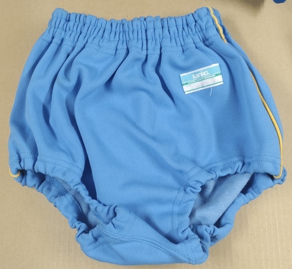 カンコー KANKO ブルマ 水色ブルー スカイブルー 黄色イエロー パイピング ストライプ サイズS サイズ150 ウェスト60 JP62505拍卖