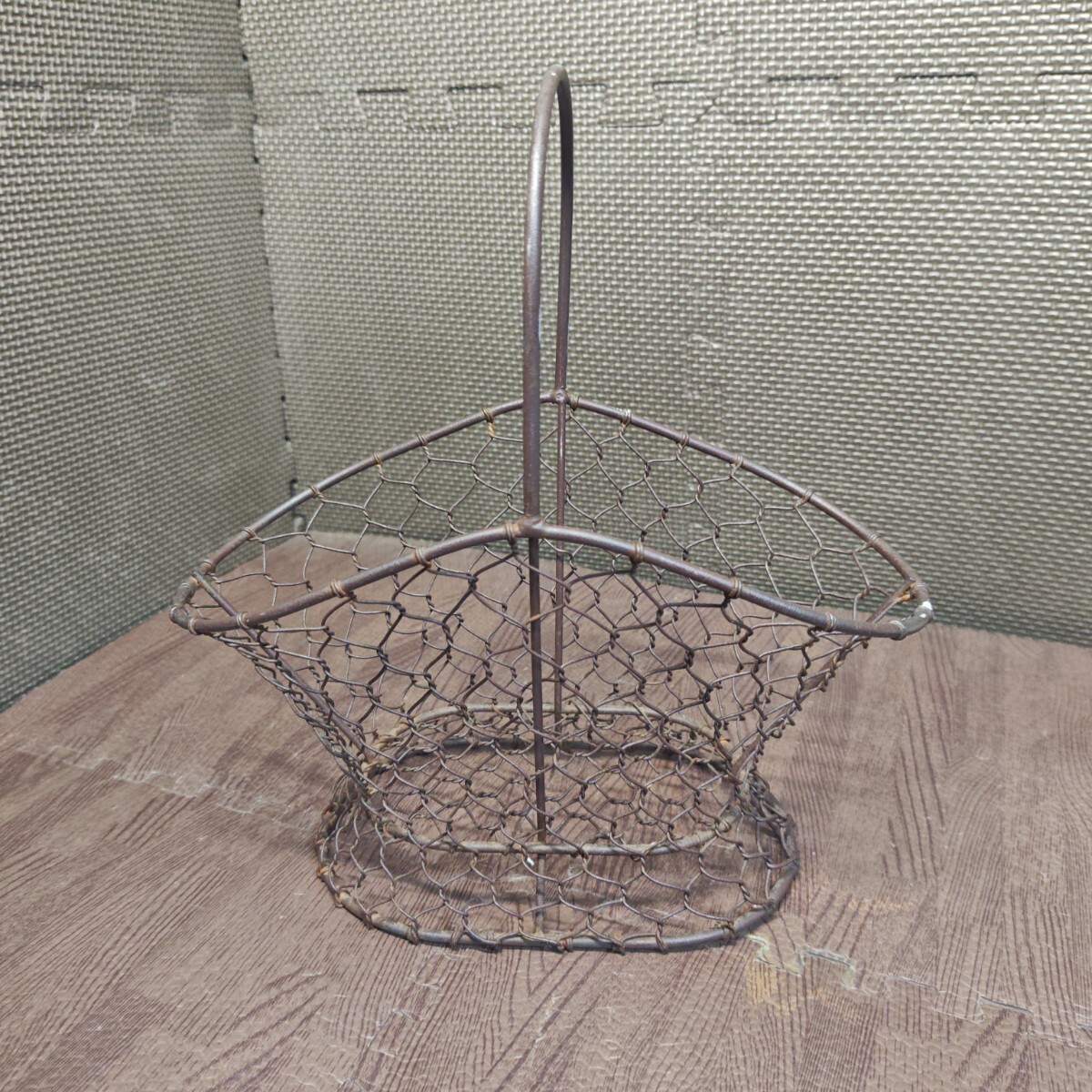 ワイヤーバスケット アンテイーク レトロ 【管理No.8138】拍卖