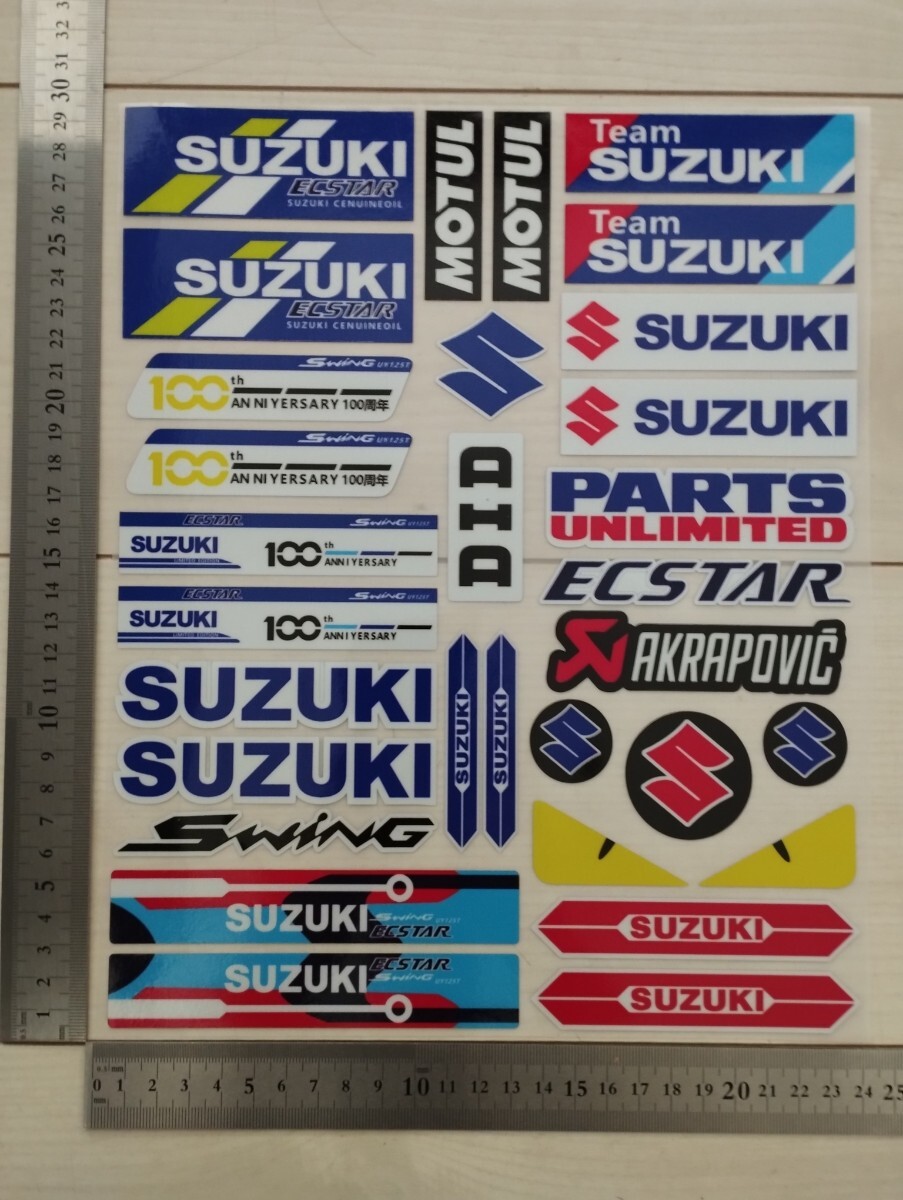 SUZUKIステッカー 1シート分  防水  バイクステッカー  レーシングステッカー motoGP  ヘルメットステッカー  スズキステッカー拍卖