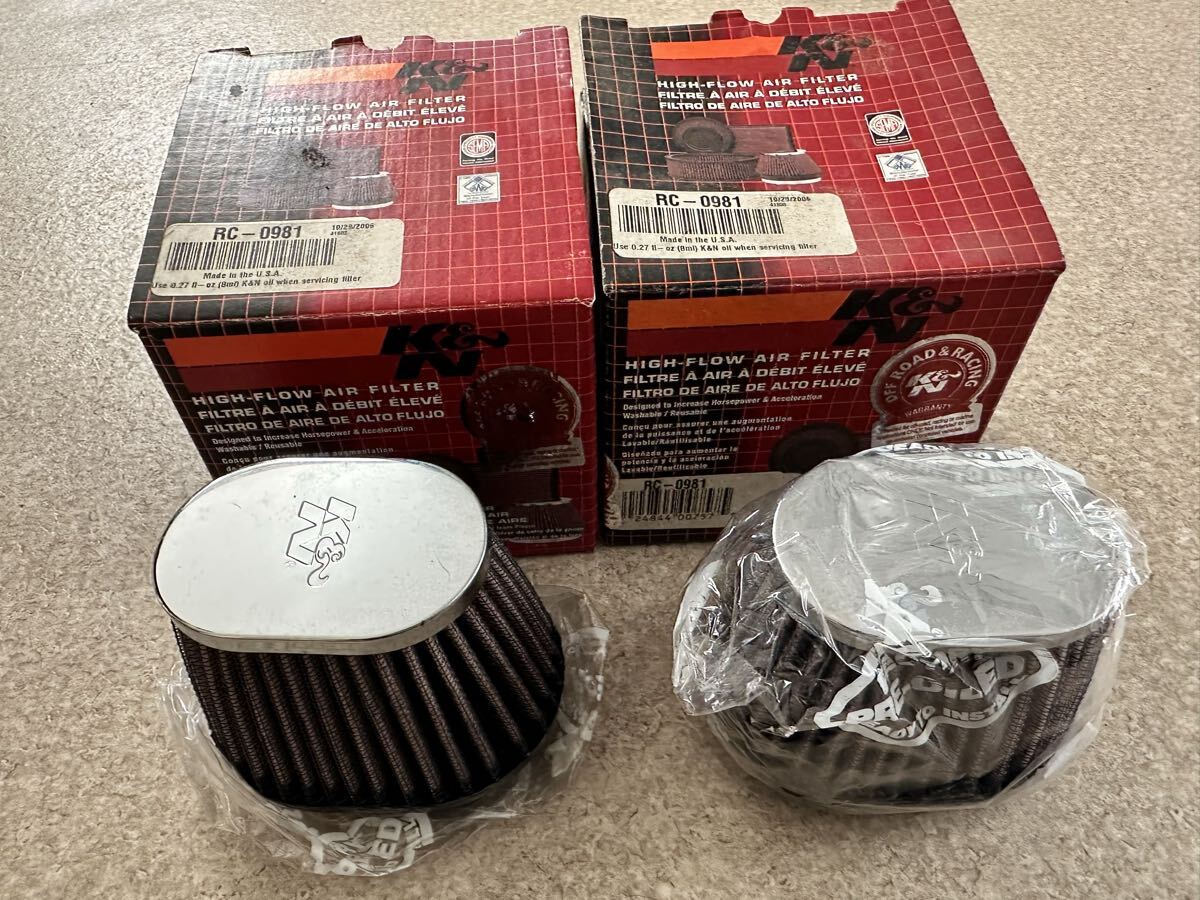 ★彡 K&N(ケーアンドエヌ) カスタムフィルター オーバルテーパー φ54 2個セット未使用拍卖