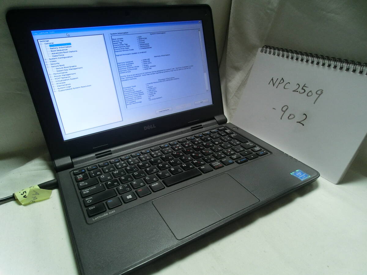 【ジャンク】DELL Latitude 3160(液晶、バッテリー不調)/Intel Pentium N3700/メモリ4GB/ストレージ無/管:NPC2509-902拍卖