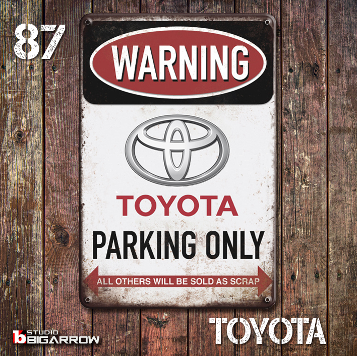87 ブリキ看板 20×30㎝ TOYOTA トヨタ ガレージ メタルプレート アメリカンインテリア USフェンス 世田谷ベース拍卖