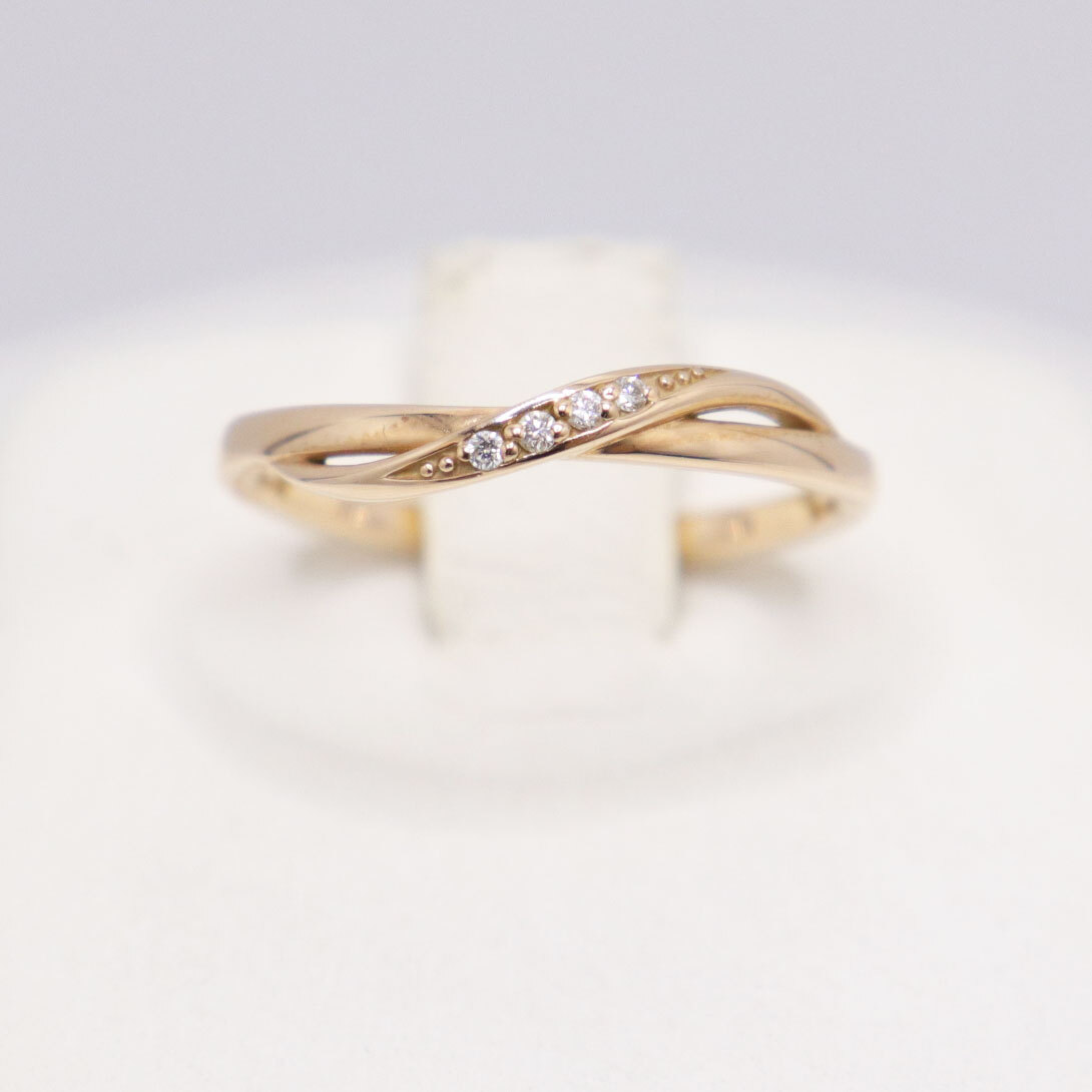 4℃ ヨンドシー K10 PG リング 重量約1.6g 日本サイズ#12号 レディース 指輪 ピンクゴールド ring gold 中古 美品 送料無料!!拍卖