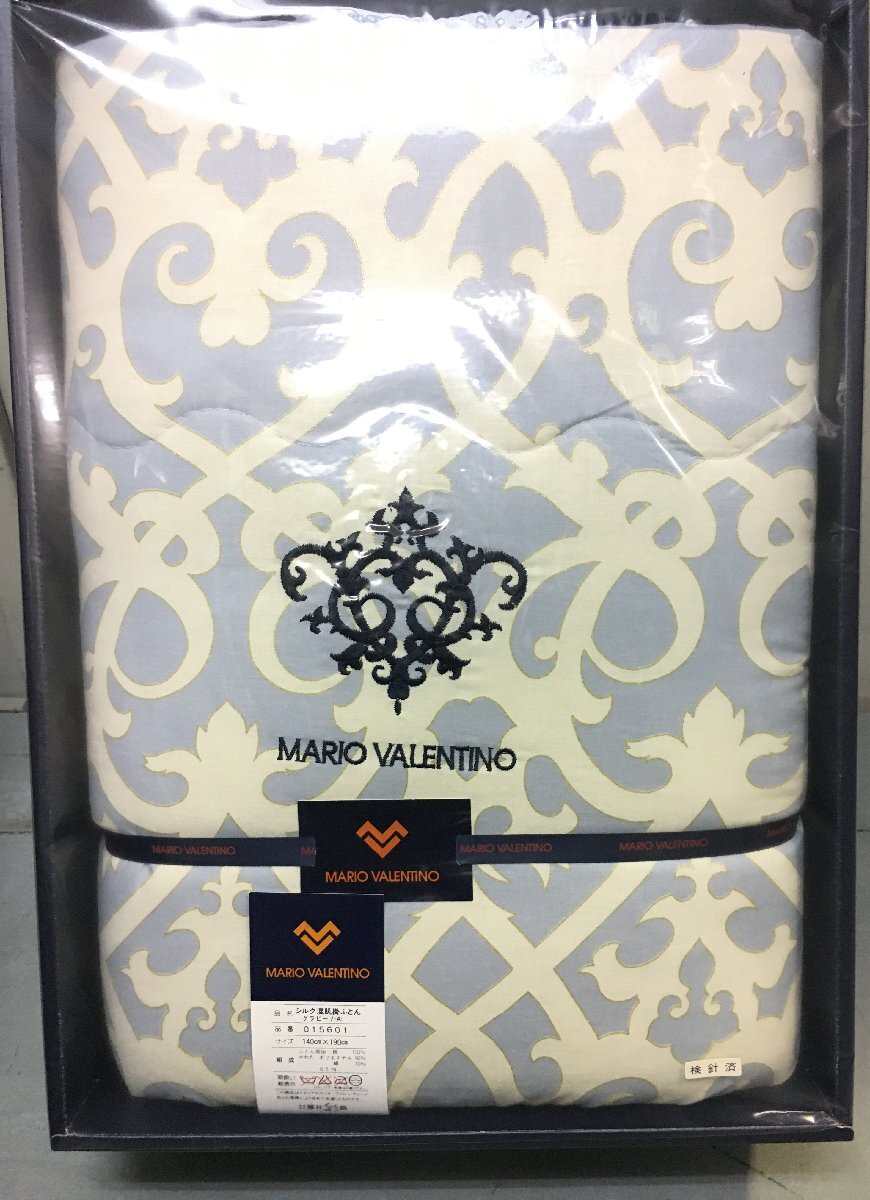 A4438 未使用・長期保管品 MARIO VALENTINO シルク混肌掛ふとん シングルサイズ 140×190㎝ 寝具 拍卖