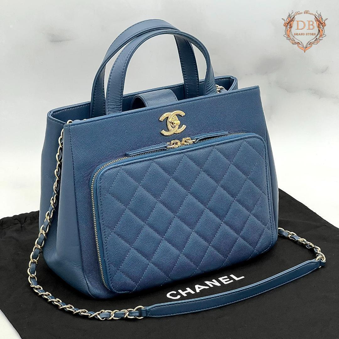 シャネル ビジネスアフィニティ キャビアスキン ショルダー ダークブルー ココ CHANEL レディース バッグ 鑑定済み 新品未使用級 斜め掛け拍卖