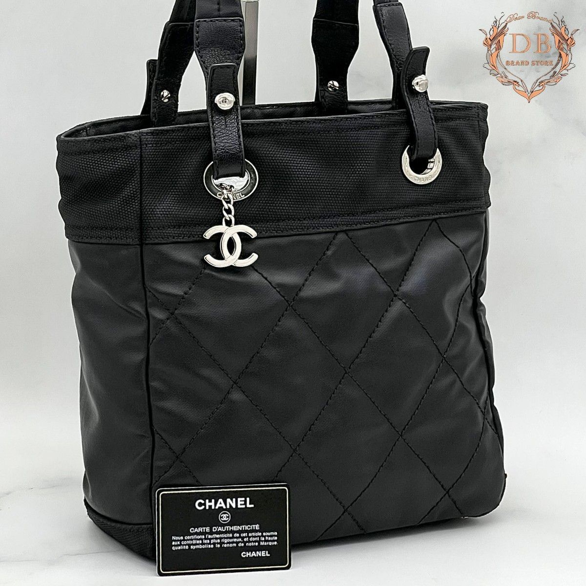 【Gカード付】 シャネル パリビアリッツ PM 肩掛け ブラック ココ ビジネス CHANEL レディース バッグ トート 黒 鑑定済み 正規品 シルバー拍卖