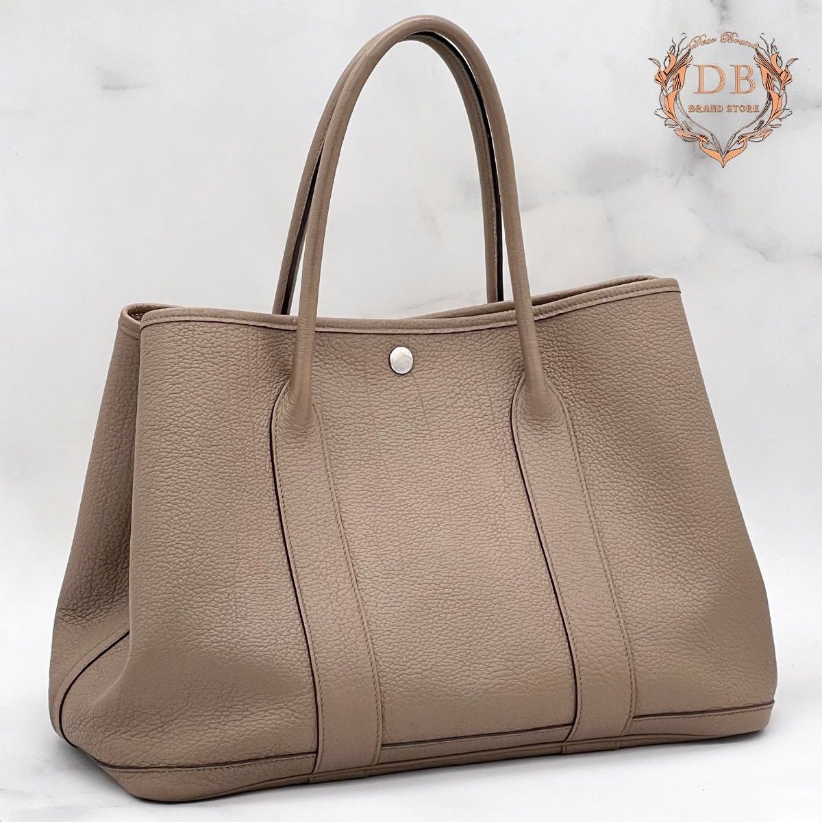 エルメス ガーデンパーティPM ネゴンダ エトゥープ トート □K シルバー金具 Hermes レディース バッグ マザー 肩掛け 鑑定済み 正規品拍卖