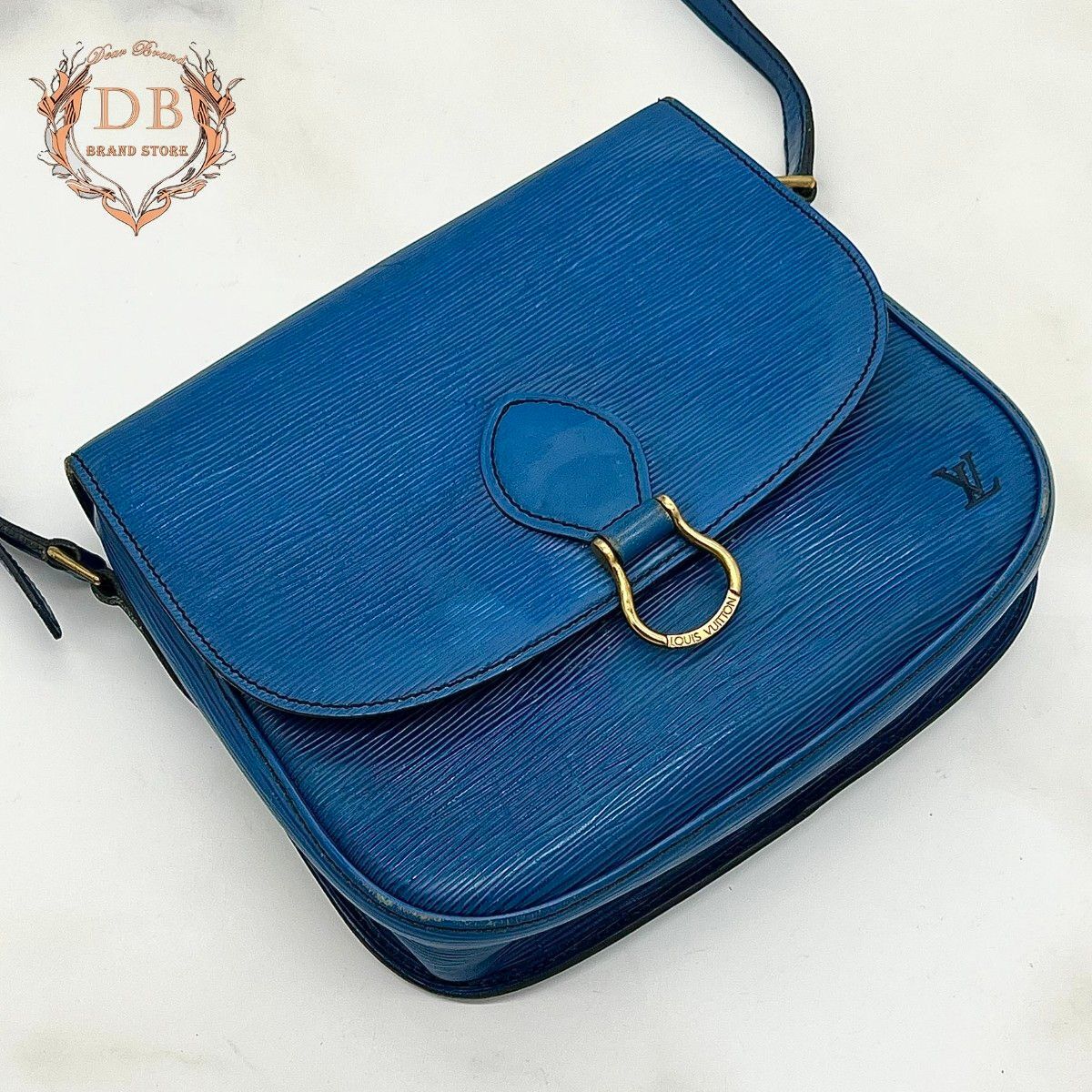 ルイヴィトン エピ サンクルー ショルダー ブルー ゴールド金具 斜め掛け Louis Vuitton レディース バッグ 青 鑑定済み 正規品 Auth拍卖