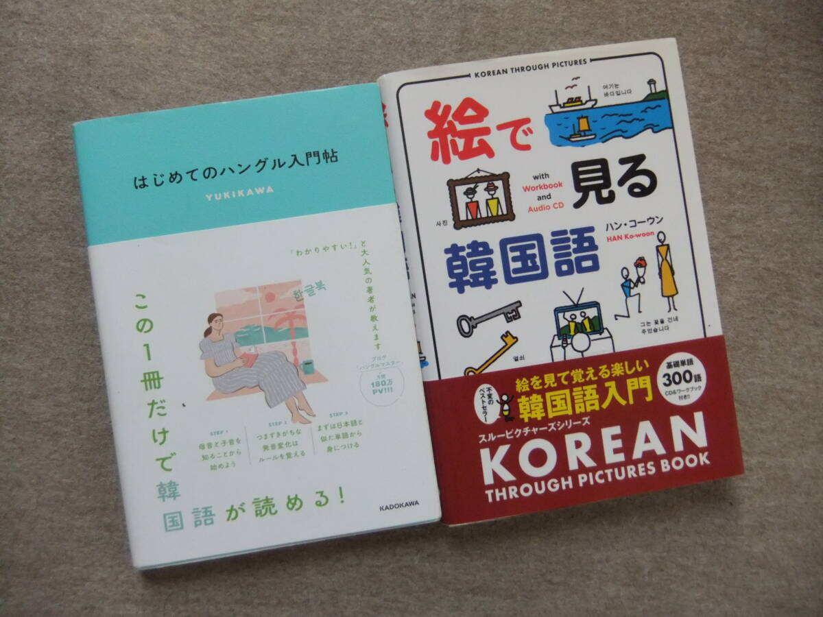 ■2冊 はじめてのハングル入門帖 絵で見る韓国語 CD付 ハングル■拍卖