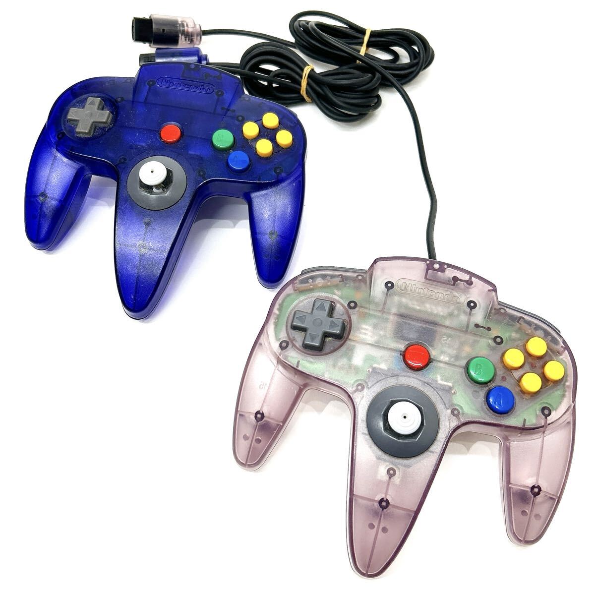 任天堂 ニンテンドー 64 コントローラーブロス NUS-005 ミッドナイト・ブルー/クリアパープル 2個セット arc依頼星1010拍卖