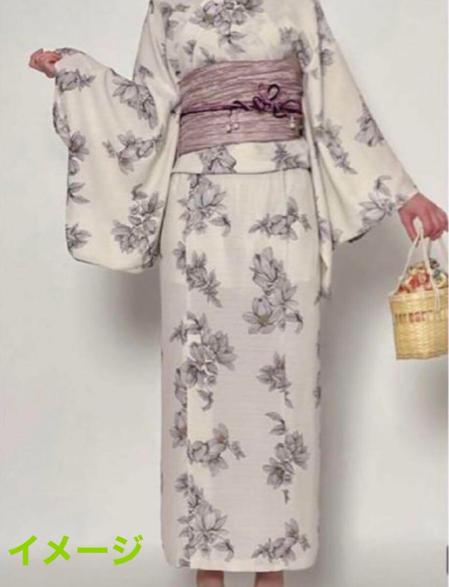 D(1014d6) 未使用品 GRL 浴衣 3点セット2Way 花柄セパレート浴衣 帯紐セット 兵児帯 yukata 羽織 キャミワンピース 帯 3点セット拍卖