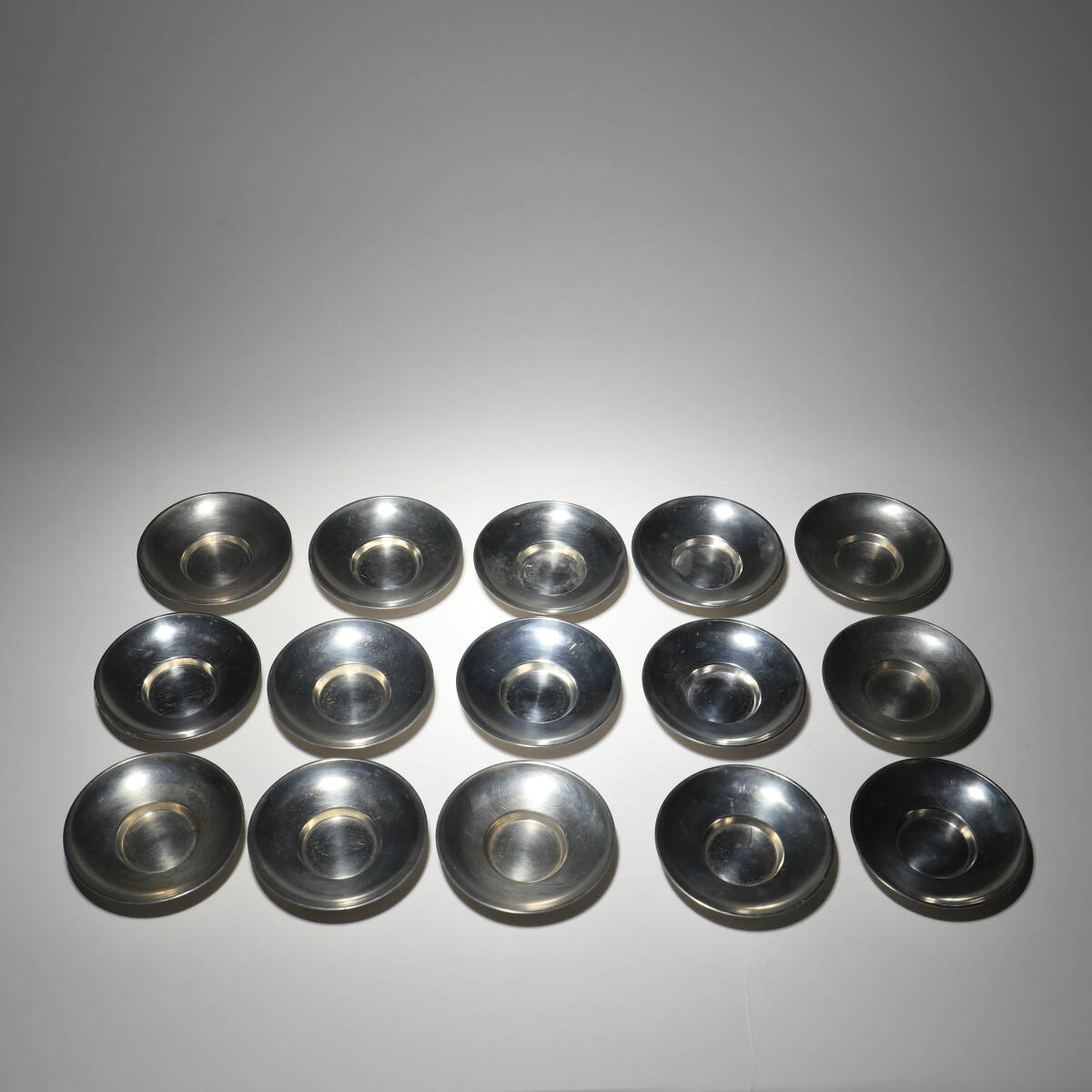 『英祥堂製 』 茶道具 茶托 10客 錫製 煎茶道具 美術品 美術品 古美術 時代拍卖