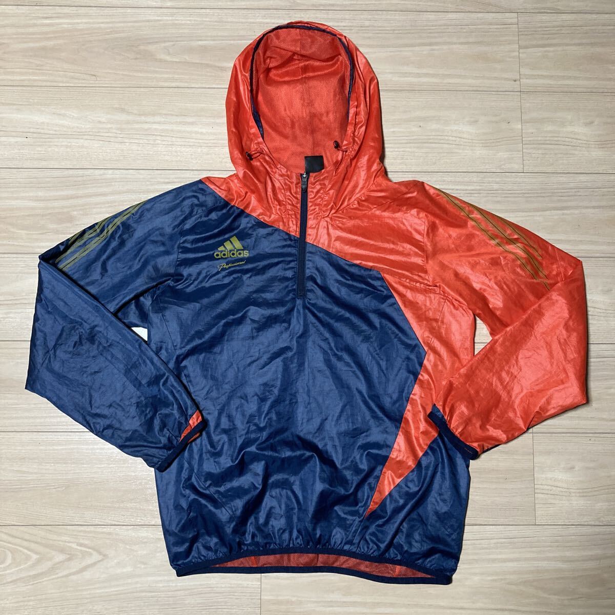 adidas Professional アディダスプロフェッショナル ナイロンパーカー ハーフジップパーカー ウィンドブレーカー Lサイズ 野球拍卖