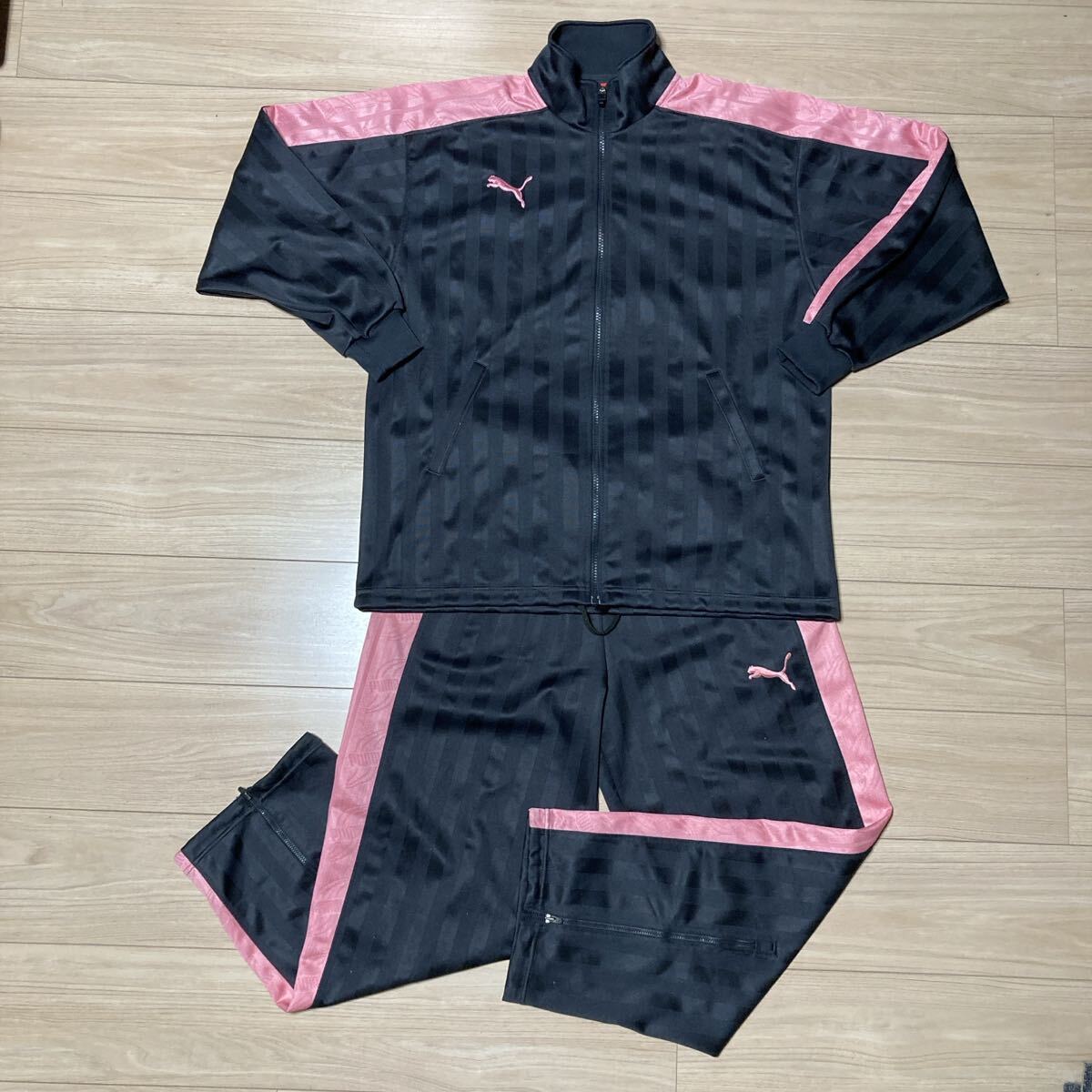 PUMA プーマ プージャ ジャージ ジップアップ 上下セット セットアップ S〜Mサイズ グレー ピンク拍卖