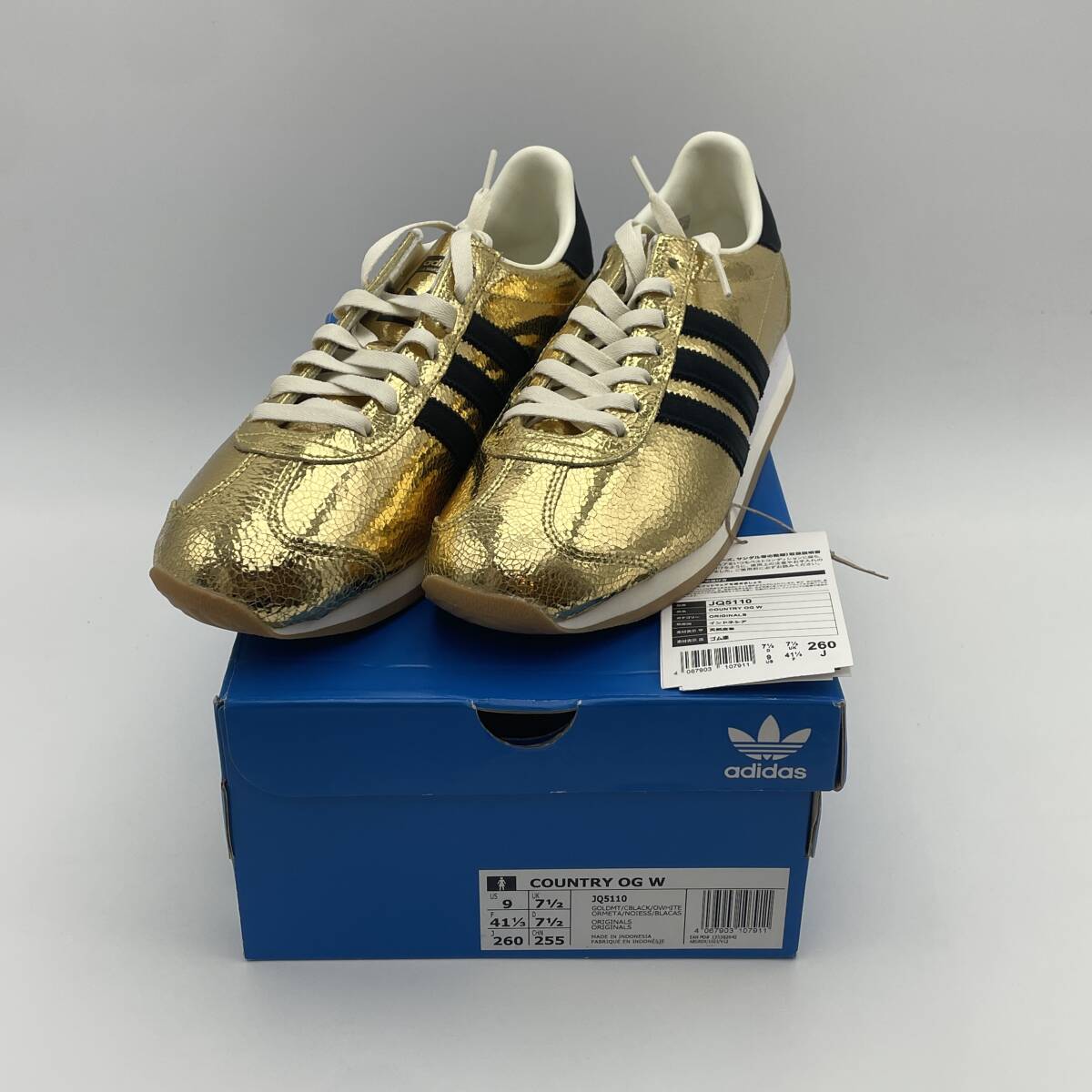 新品未使用 adidas COUNTRY OG アディダス カントリー OG レディース ゴールド JQ5110 26cm RC0278拍卖