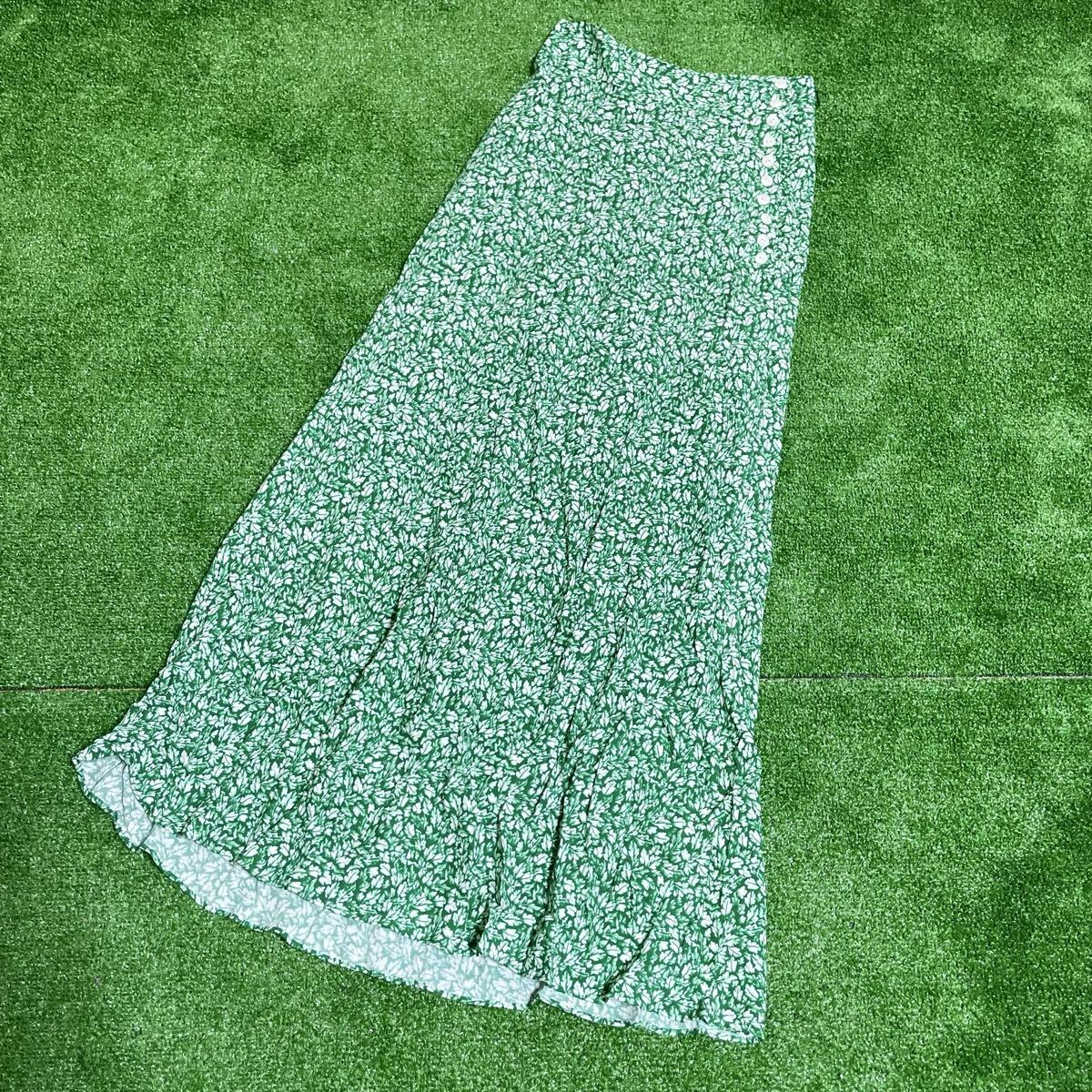 FRAY I.D フレイアイディー  ロングスカート グリーン 美品 春夏秋 秋服 アパレル21拍卖