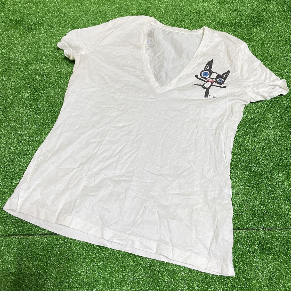 DSQUARED2 ディースクエアード  Tシャツ Vネック ホワイト 春夏 秋服 アパレル35拍卖