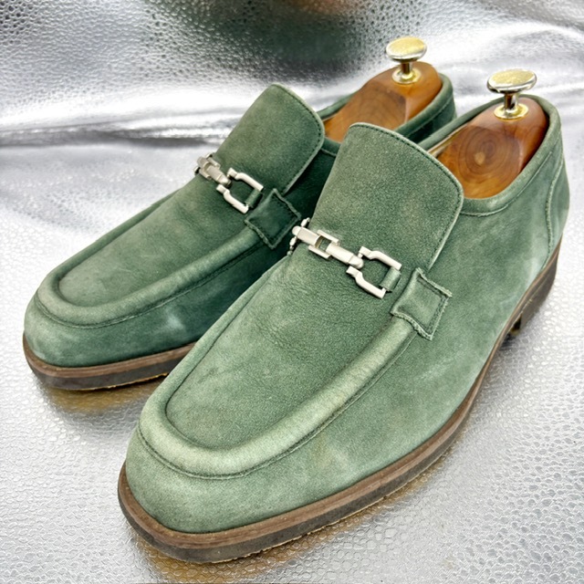 ★LANCEL ランセル★ビッドローファー/25.0cm/カジュアルシューズ/ビジネスシューズ/スポーツシューズ/ショートブーツ/グリーン系拍卖