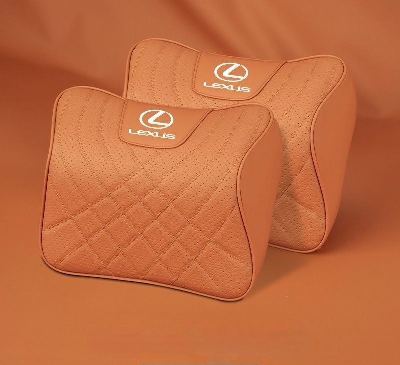 新作 レクサス 専用 車用記憶 通気性弾性 ネックパッド ナッパ 革 ネック 2個 通気性低反発 5色選択可拍卖