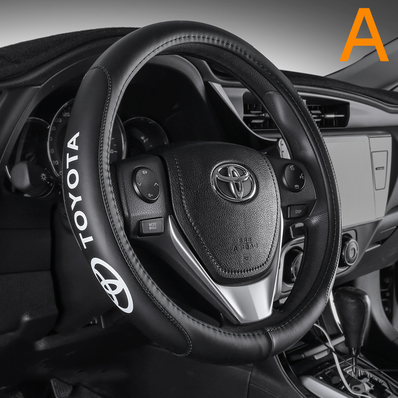 トヨタ ハンドルカバー ステアリングホイールカバー 本革 内装品 高級 牛革 専車ロゴ 内装品パーツ 滑りにくい 文字付き Toyota 拍卖