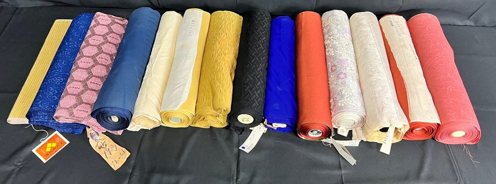 【12PJ003】1円スタート 正絹 反物 生地 布地 端切れ 残布 大量まとめ 染め 花柄 総重量約8.5㎏ 着物 和裁 ハンドメイド リメイク 現状品拍卖