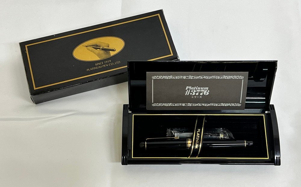 【6P3814】1円スタート PLATINUM プラチナ 万年筆 #3776シリーズ ペン先14K585 EF 極細 箱付き 文房具 筆記用具 ビジネス事務 現状品拍卖