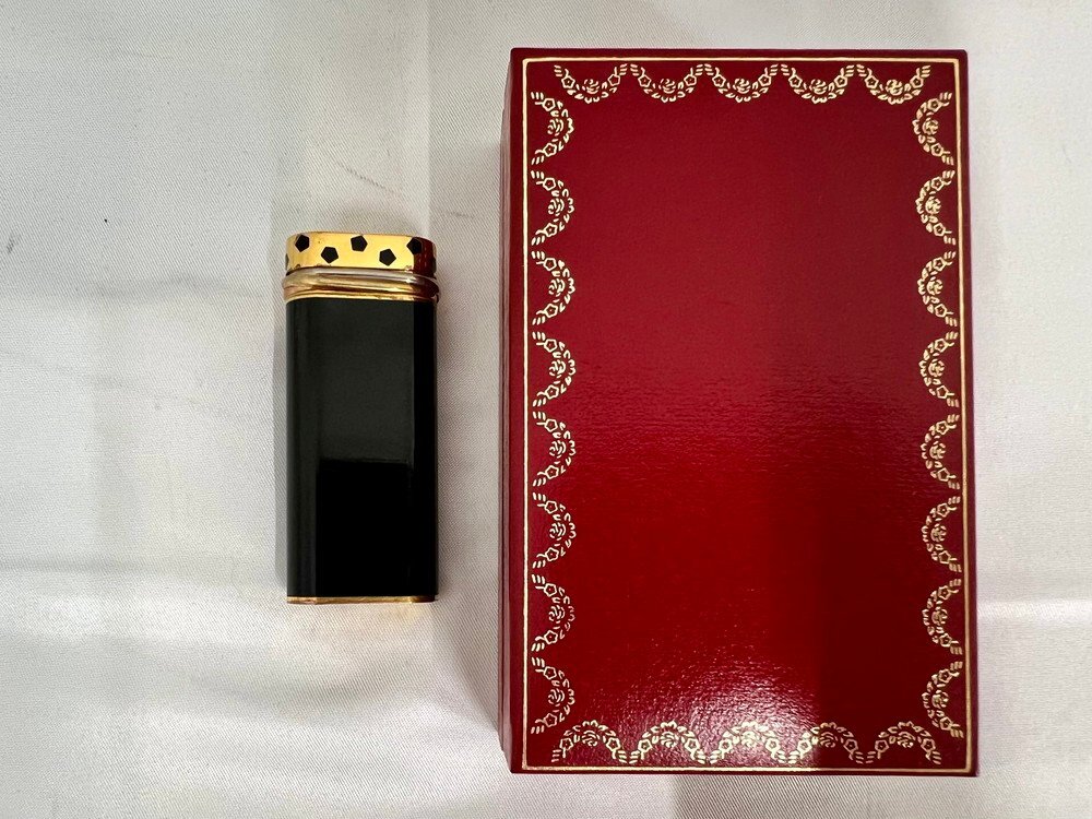 【6PB205】1円スタート Cartier カルティエ パンテール トリニティ ガスライター ブラック ローラー式 喫煙具 煙草グッズ ブランド小物拍卖