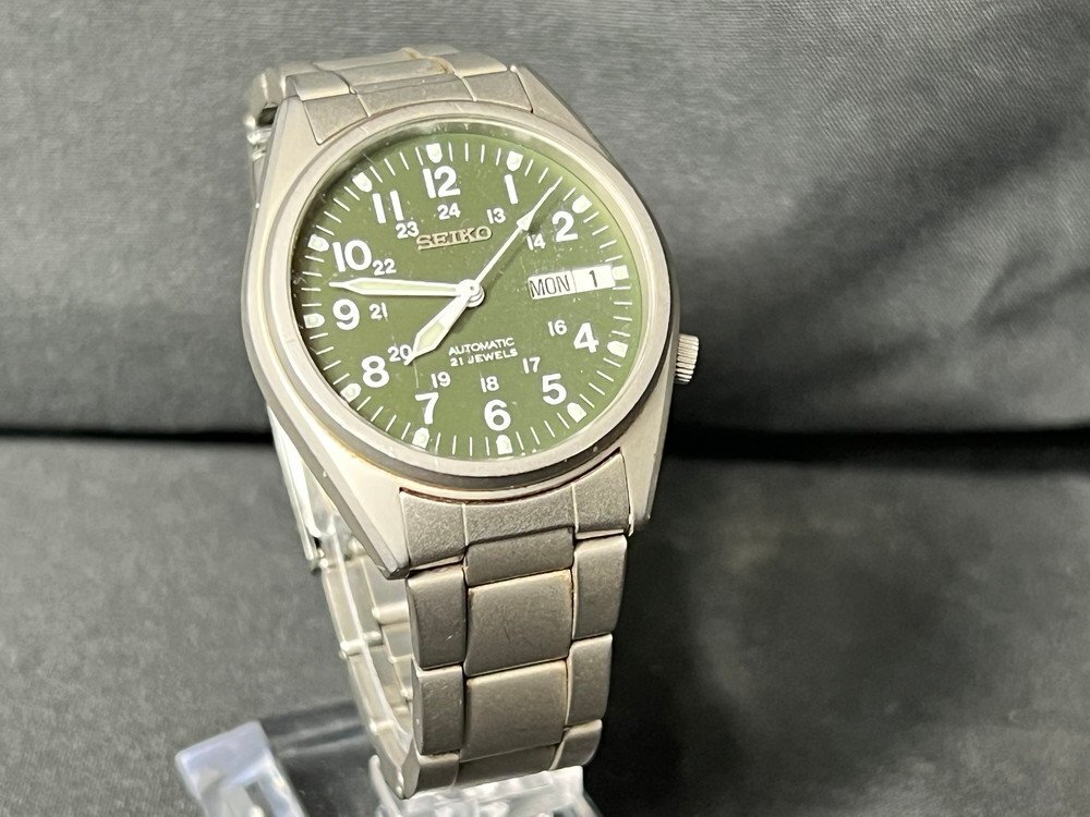【6PW207】1円スタート SEIKO セイコー 腕時計 ウォッチ 稼動品 7S26-3060 自動巻き 21石 ミリタリー文字盤 デイデイト 3針 現状品拍卖