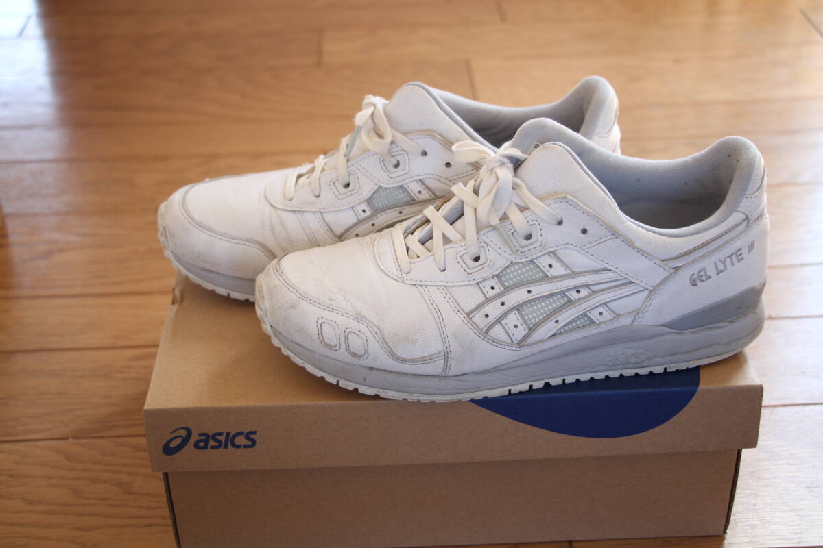 アシックス スニーカー GEL LYTEⅢ 白 27.5cm 天然皮革 中古拍卖