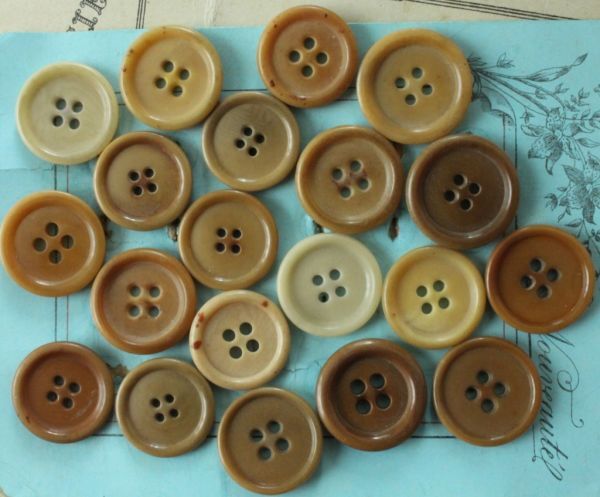即決 ベジタブルアイボリーボタン 20個 φ18,19,20mm ナット コロゾ リメイク パーツ フランス輸入 ヴィンテージ拍卖