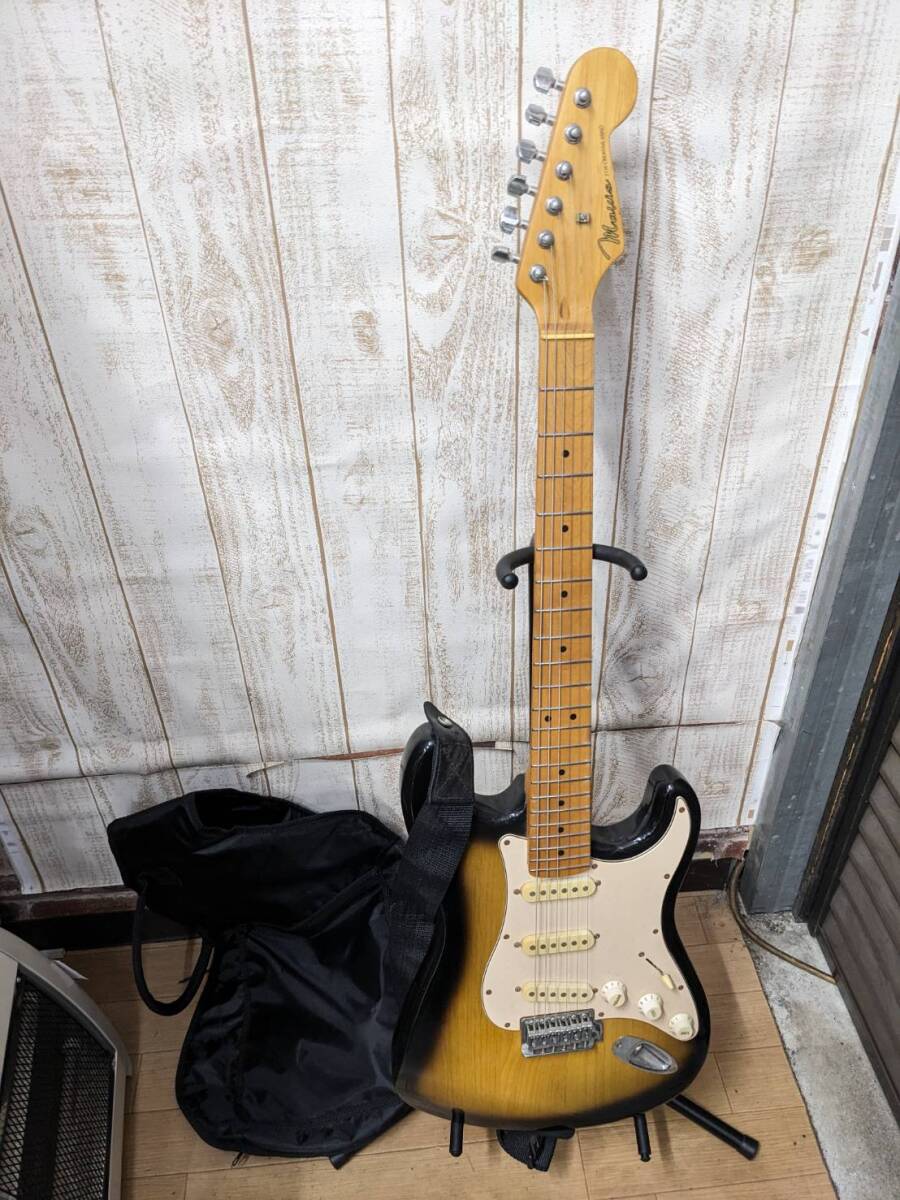 送料無料S98612 mavis メイビス FOR CREATIVE MIND エレキ ギター ストラトキャスター 弦楽器 ソフトケース付き ジャンク拍卖
