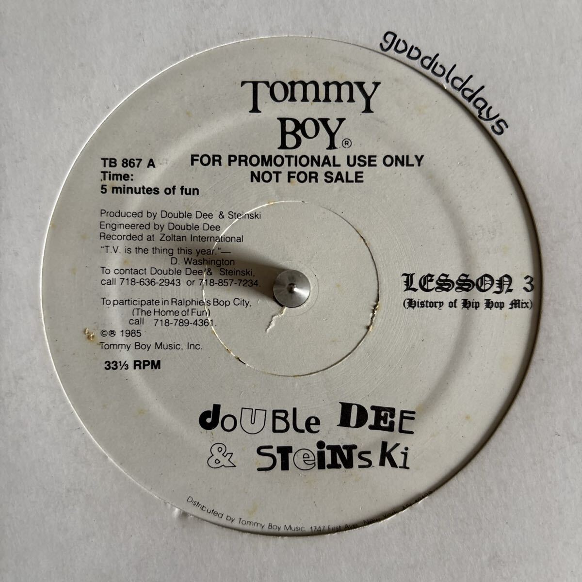 Double Dee & Steinski - Lesson 1, 2 & 3 (激レアUSオリジナル/プロモオンリー/Promo/オールドスクール)拍卖