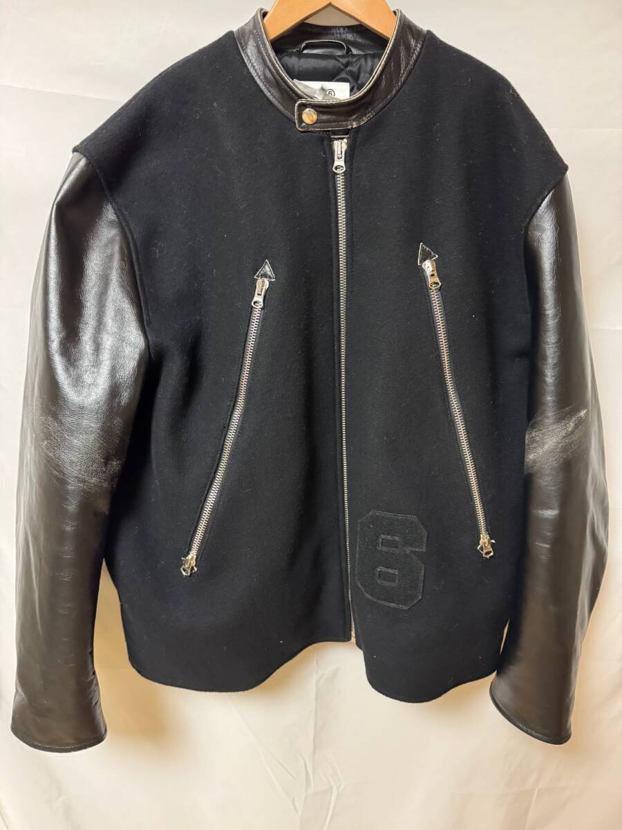 美品◆メゾン マルジェラ レザー MM6 ジャケット ブルゾン メンズサイズM レディースL 着丈75 身幅63 袖丈67 S62AN0079 S60353◆K071008-TH拍卖