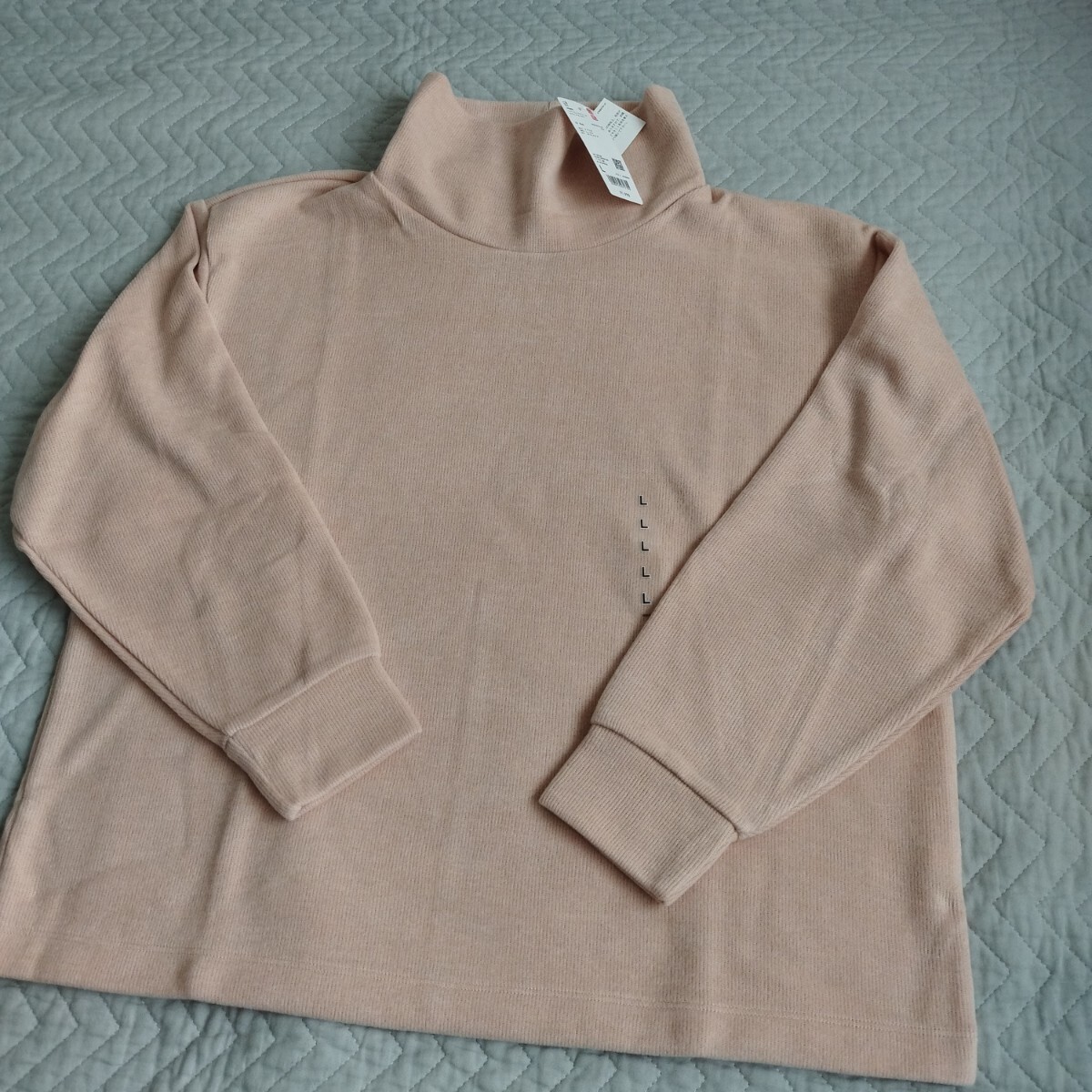 未使用 ユニクロ ソフトニットフリースリブハイネックT L レディース ピンク 長袖 フリース ハイネック Tシャツ 匿名 送料無料拍卖