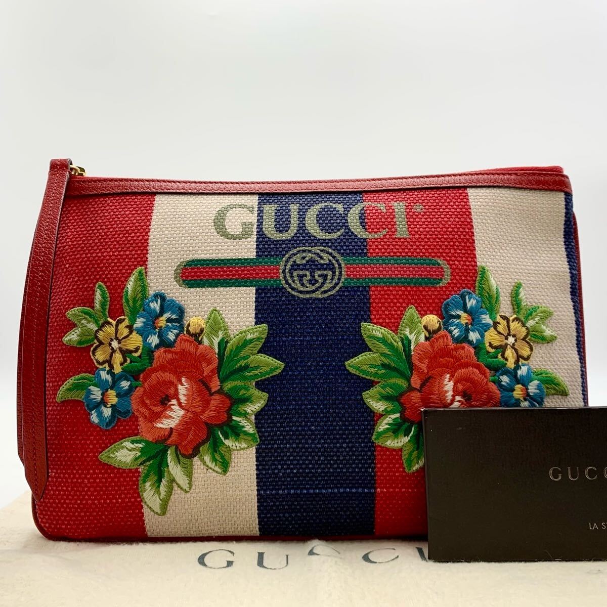 美品 GUCCI グッチ GGロゴ クラッチバッグ バイアデラ シルヴィ 拍卖