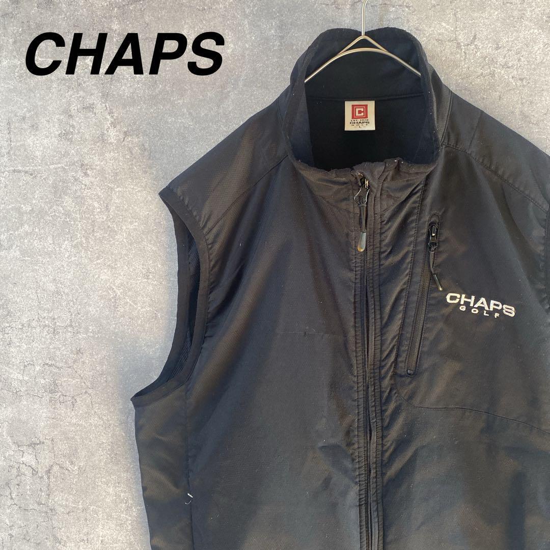 Ralph Lauren CHAPS GOLFジップアップベスト 黒 Lメンズi拍卖