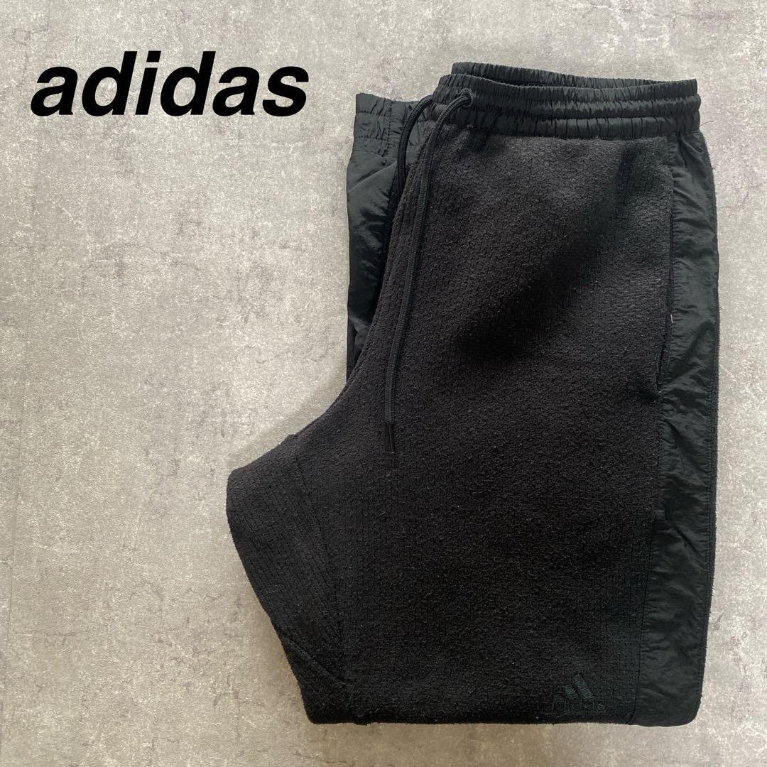 adidas ジョガーパンツ 黒 フリースナイロンコンビ Mメンズ拍卖
