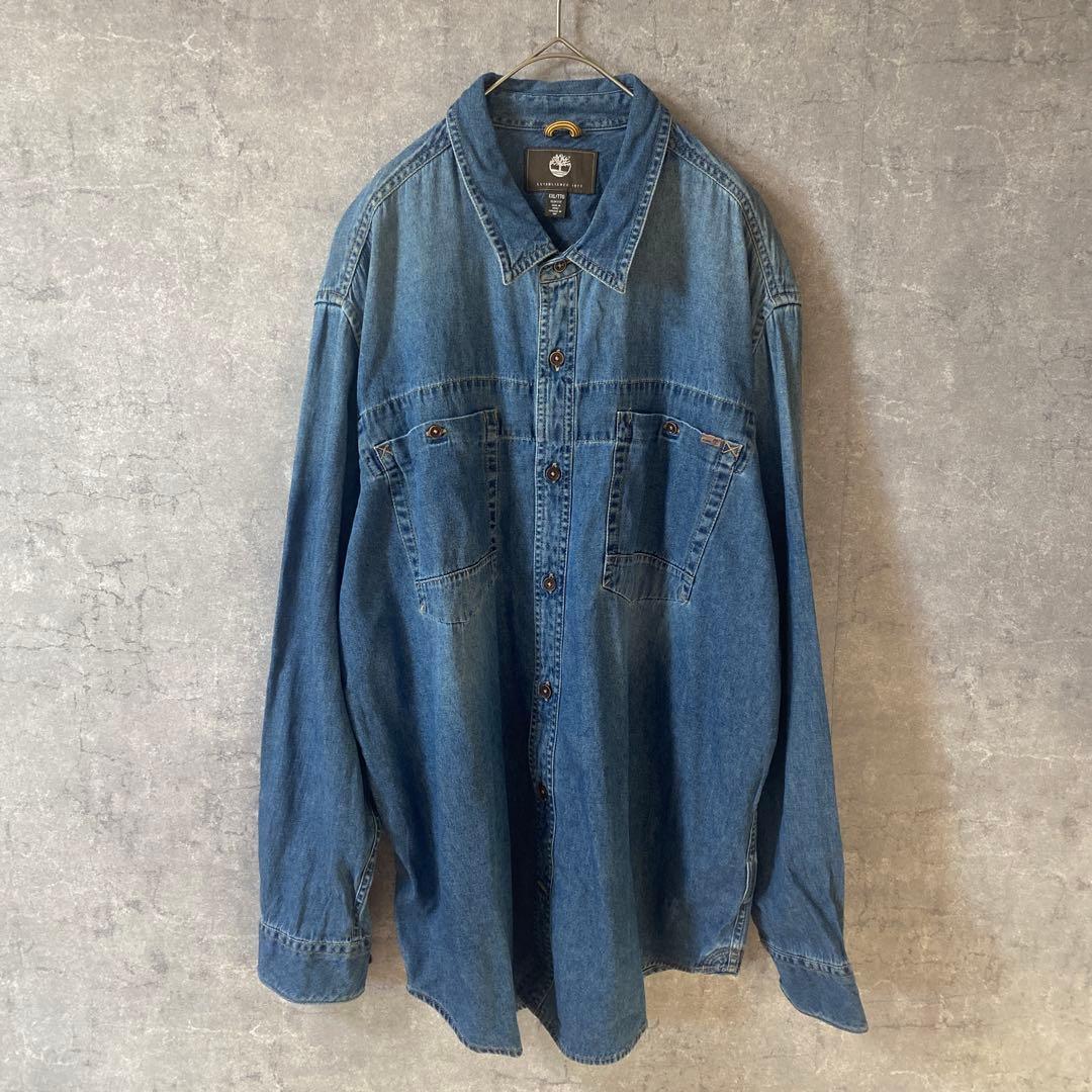 Timberland ティンバーランド デニムシャツ グラデーション 2XL拍卖