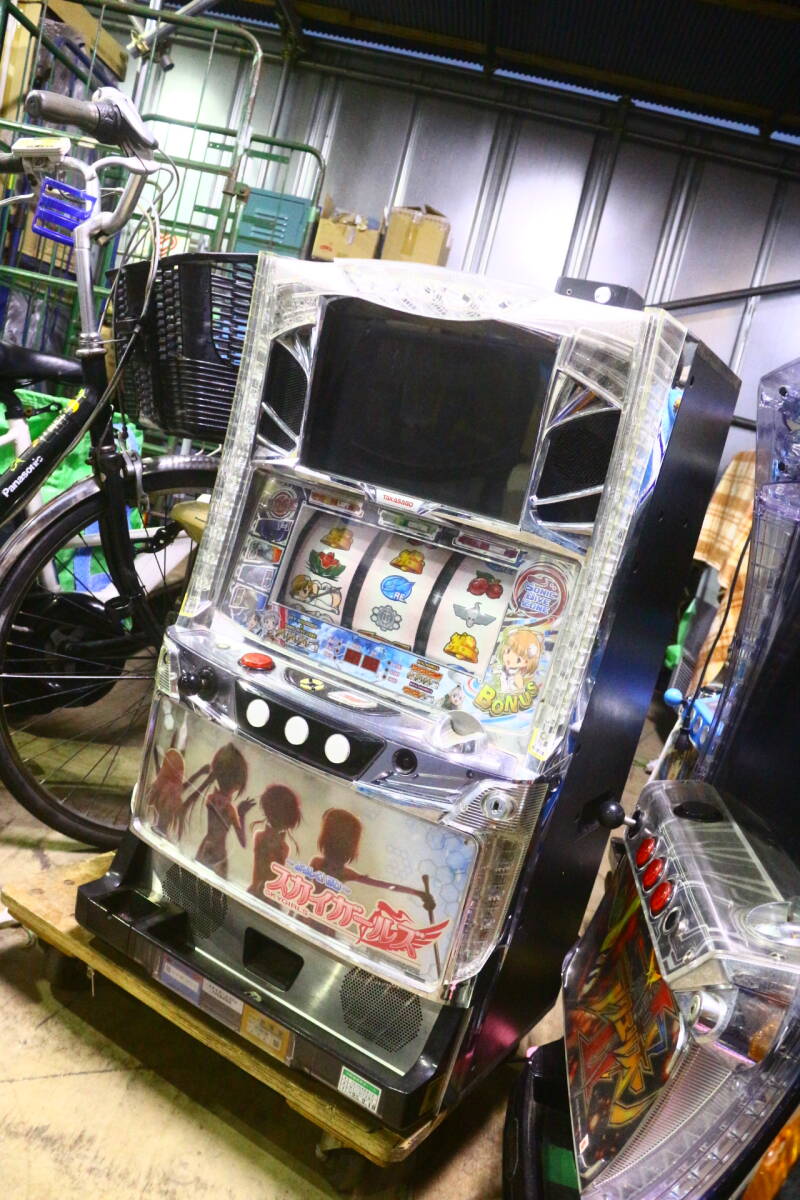 YJ10298 スカイガールズ よろしく!ゼロ パチスロ実機 動作品 扉カギ無 直取限定 中古 現状品拍卖