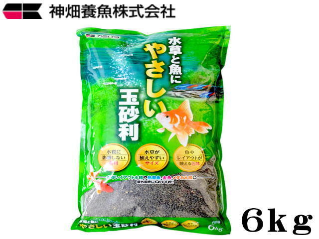 カミハタ 水草と魚にやさしい玉砂利 6kg 送料無料 管理100拍卖