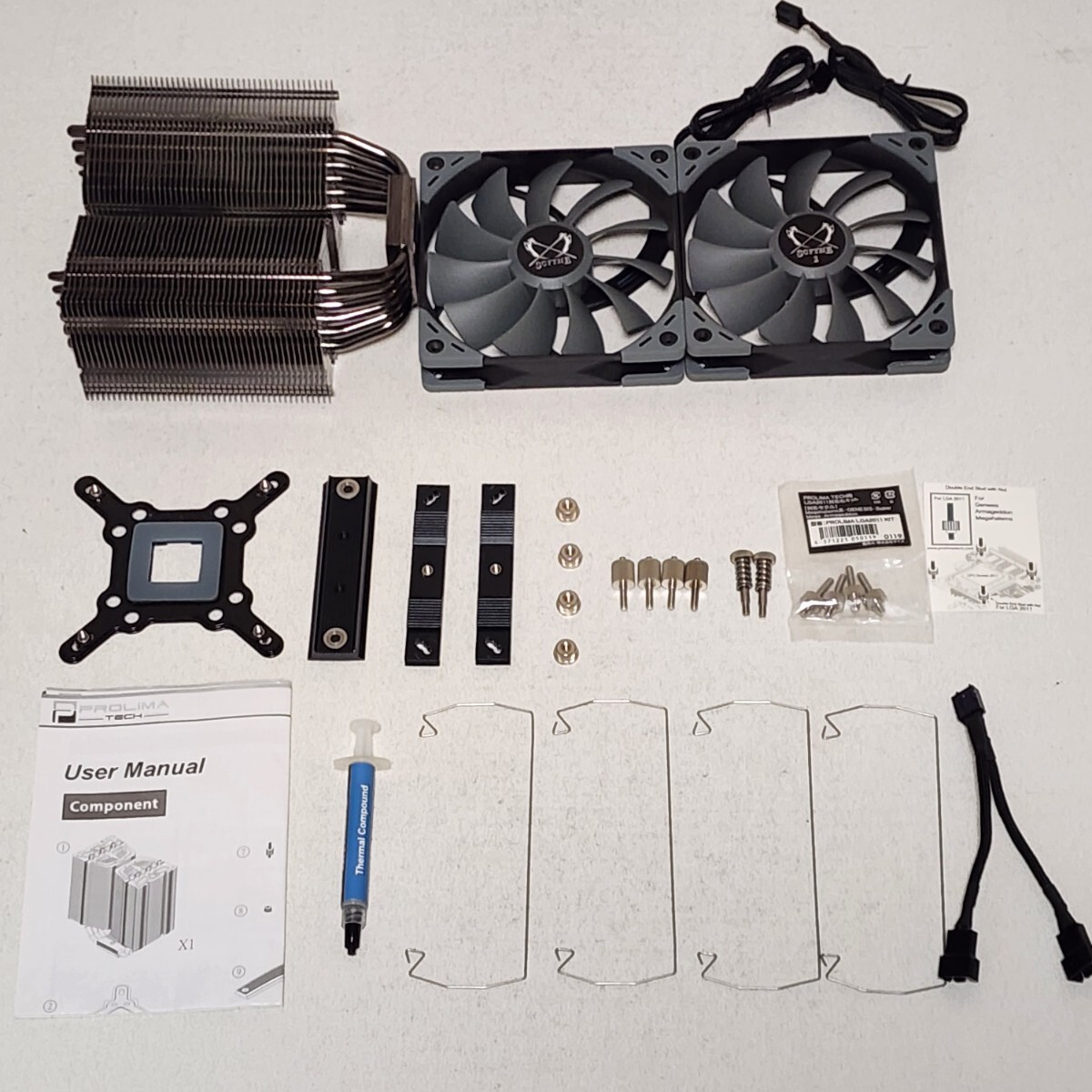 【送料無料】PROLIMA TECH Mega Shadow サイドフロー型CPUクーラー KAZE FLEX120 PWM×2個付属 LGA115X・1200・2011・2066専用 PCパーツ拍卖