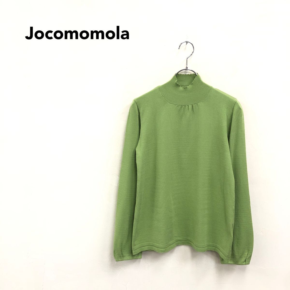 2O2030-K◆良品 Jocomomola ホコモモラ ハイネック長袖ニットトップス◆size40 グリーン 薄手 カジュアル レーヨン混 レディース拍卖