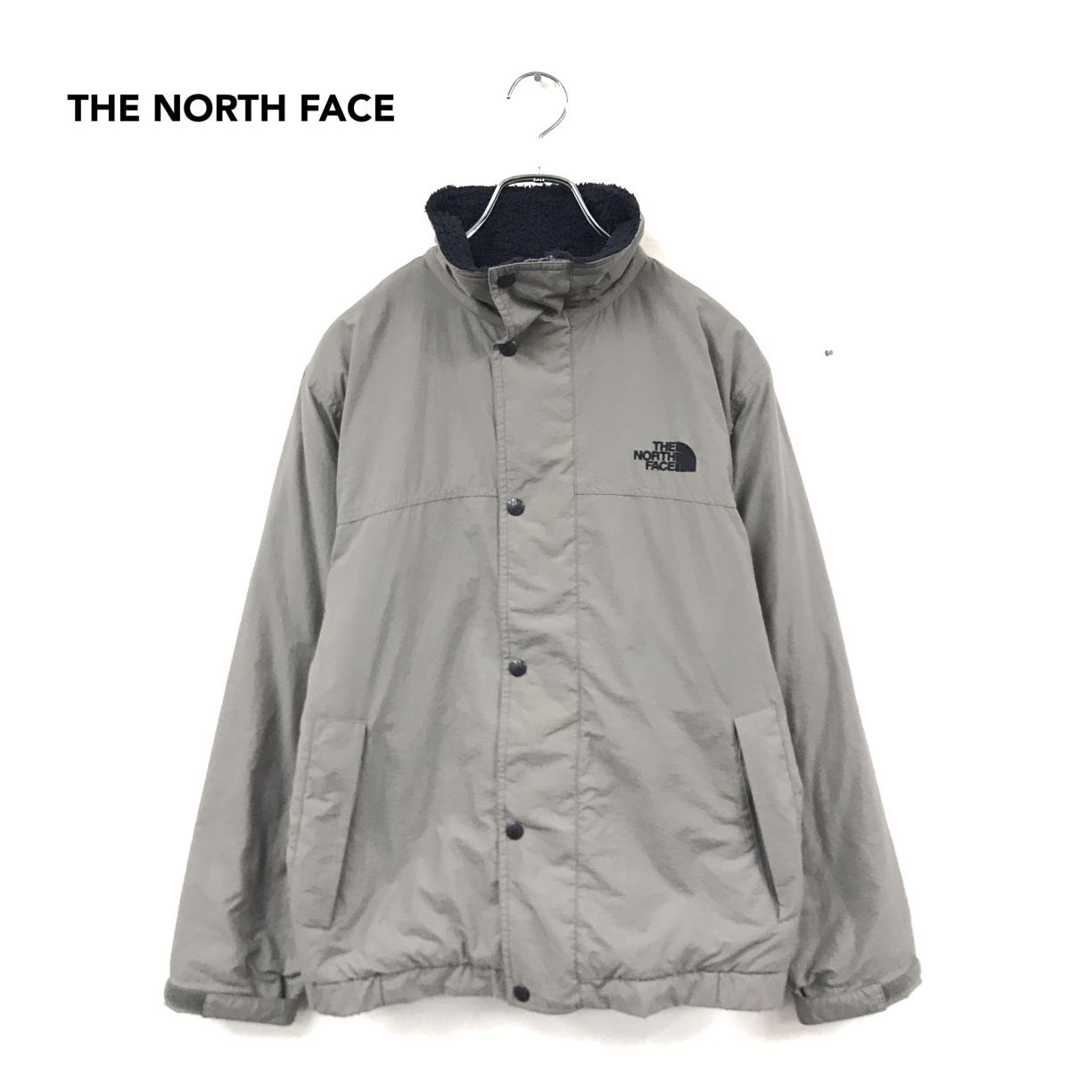 2O2740-T-N◆THE NORTH FACE ザノースフェイス ナイロンジャケット フルジップ 刺繍ロゴ◆sizeS ベージュ メンズ トップス ナイロン100拍卖